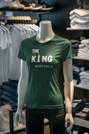 Women Regular Fit Tshirt - King Never Falls Women Regular Fit Tshirt 180 Bottle Green | Fullmoon Styles