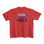 Red Regular Fit Tshirt - Push Yourself Kids Regular Fit Tshirt 180 Design | Kids Fashion