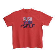 Red Regular Fit Tshirt - Push Yourself Kids Regular Fit Tshirt 180 Design | Kids Fashion