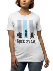 Rock Star Women Regular Fit Tshirt 180 White Regular Fit Tshirt - Premium Cotton Women Wear