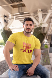 Comfortable Men Regular Fit Tshirt in Yellow - 180 GSM | Fullmoon Styles