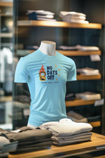 Sky Blue Regular Fit Tshirt - No Days Off Men Regular Fit Tshirt 180 Design | Men Fashion