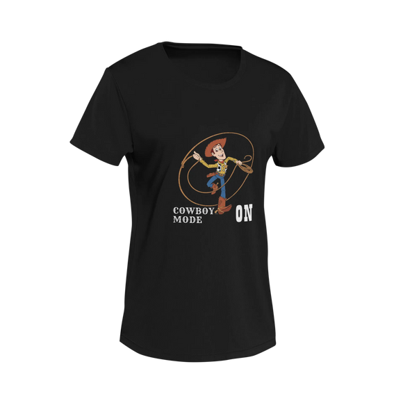 Women Oversized - Woody Cowboy Mode On Women Oversized 180 Black | Fullmoon Styles