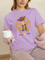 Toy Story Woody Sheriff Women Oversized 210 Lavender Oversized - Premium Cotton Women Wear