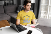 Comfortable Men Regular Fit Tshirt in Yellow - 180 GSM | Fullmoon Styles