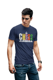 Chaos Checkmate Men Regular Fit Tshirt 180 Navy Blue Regular Fit Tshirt - Premium Cotton Men Wear