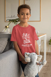 Red Regular Fit Tshirt - Chess Club Kids Regular Fit Tshirt 180 Design | Kids Fashion