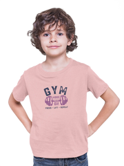 Comfortable Kids Regular Fit Tshirt in Baby Pink - 180 GSM | Fullmoon Styles