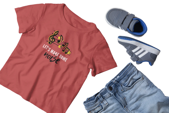 Lets Make Some Noise Kids Regular Fit Tshirt 180 Red Regular Fit Tshirt - Premium Cotton Kids Wear