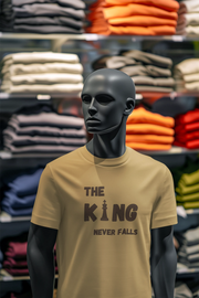 Beige Regular Fit Tshirt - King Never Falls Men Regular Fit Tshirt 180 Design | Men Fashion
