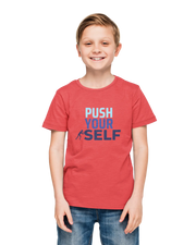 Push Yourself Kids Regular Fit Tshirt 180 Red Regular Fit Tshirt - Premium Cotton Kids Wear