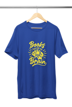 Royal Blue Regular Fit Tshirt - Books Food For Brain Men Regular Fit Tshirt 180 Design | Men Fashion
