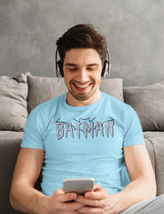 Batman Men Regular Fit Tshirt 180 Sky Blue Regular Fit Tshirt - Premium Cotton Men Wear