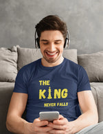 Comfortable Men Regular Fit Tshirt in Navy Blue - 180 GSM | Fullmoon Styles