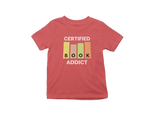 Kids Regular Fit Tshirt - Certified Book Addict Kids Regular Fit Tshirt 180 Red | Fullmoon Styles