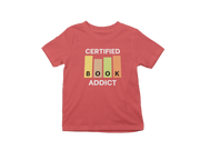 Kids Regular Fit Tshirt - Certified Book Addict Kids Regular Fit Tshirt 180 Red | Fullmoon Styles