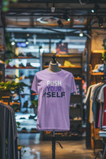 Women Regular Fit Tshirt - Push Yourself Women Regular Fit Tshirt 180 Lavender | Fullmoon Styles