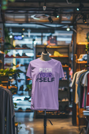 Women Regular Fit Tshirt - Push Yourself Women Regular Fit Tshirt 180 Lavender | Fullmoon Styles