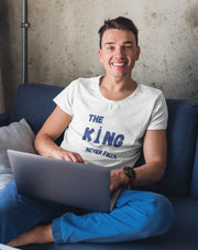 King Never Falls Men Regular Fit Tshirt 180 White Regular Fit Tshirt - Premium Cotton Men Wear