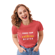 Chess Choose Your Weapon Women Regular Fit Tshirt 180 Red Regular Fit Tshirt - Premium Cotton Women Wear