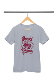 Books Food For Brain Women Regular Fit Tshirt 180 Gray Regular Fit Tshirt - Premium Cotton Women Wear