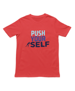 Men Regular Fit Tshirt - Push Yourself Men Regular Fit Tshirt 180 Red | Fullmoon Styles