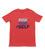 Men Regular Fit Tshirt - Push Yourself Men Regular Fit Tshirt 180 Red | Fullmoon Styles