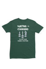 Men Regular Fit Tshirt - Waiting For Command Men Regular Fit Tshirt 180 Bottle Green | Fullmoon Styles