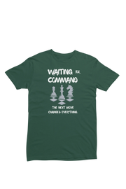 Men Regular Fit Tshirt - Waiting For Command Men Regular Fit Tshirt 180 Bottle Green | Fullmoon Styles