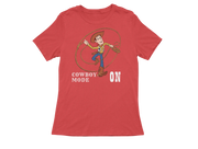 Women Regular Fit Tshirt - Woody Cowboy Mode On Women Regular Fit Tshirt 180 Red | Fullmoon Styles