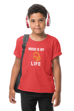 Kids Regular Fit Tshirt - Music Is My Life Kids Regular Fit Tshirt 180 Red | Fullmoon Styles