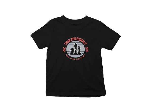 Kids Regular Fit Tshirt - Think Strategically Kids Regular Fit Tshirt 180 Black | Fullmoon Styles