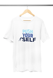 Women Regular Fit Tshirt - Push Yourself Women Regular Fit Tshirt 180 White | Fullmoon Styles