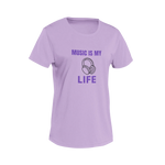 Women Regular Fit Tshirt - Music Is My Life Women Regular Fit Tshirt 180 Lavender | Fullmoon Styles