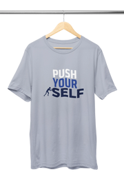 Push Yourself Women Regular Fit Tshirt 180 Gray Regular Fit Tshirt - Premium Cotton Women Wear
