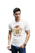Toy Story Woody Sheriff Men Regular Fit Tshirt 180 White Regular Fit Tshirt - Premium Cotton Men Wear