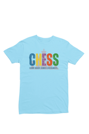 Men Regular Fit Tshirt - Chaos Checkmate Men Regular Fit Tshirt 180 Sky Blue | Fullmoon Styles