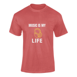 Men Regular Fit Tshirt - Music Is My Life Men Regular Fit Tshirt 180 Red | Fullmoon Styles
