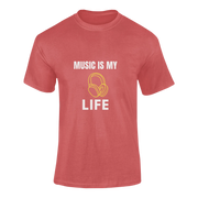 Men Regular Fit Tshirt - Music Is My Life Men Regular Fit Tshirt 180 Red | Fullmoon Styles