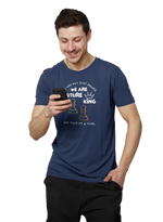 Comfortable Men Regular Fit Tshirt in Navy Blue - 180 GSM | Fullmoon Styles