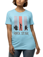 Rock Star Women Regular Fit Tshirt 180 Sky Blue Regular Fit Tshirt - Premium Cotton Women Wear