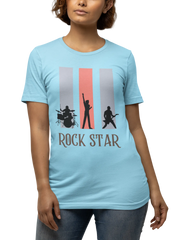 Rock Star Women Regular Fit Tshirt 180 Sky Blue Regular Fit Tshirt - Premium Cotton Women Wear