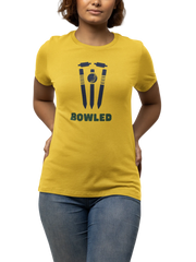 Bowled Women Regular Fit Tshirt 180 Yellow Regular Fit Tshirt - Premium Cotton Women Wear