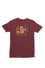 Men Regular Fit Tshirt - No Days Off Men Regular Fit Tshirt 180 Maroon | Fullmoon Styles