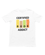 Certified Book Addict Men Regular Fit Tshirt 180 White Regular Fit Tshirt - Premium Cotton Men Wear