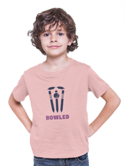 Bowled Kids Regular Fit Tshirt 180 Baby Pink Regular Fit Tshirt - Premium Cotton Kids Wear