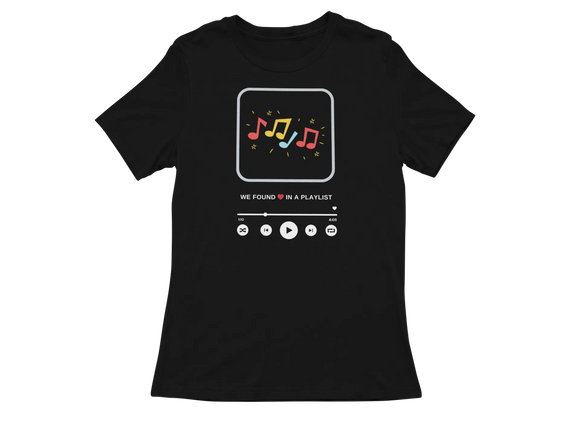 Men Regular Fit Tshirt - We Found Love In Playlist Men Regular Fit Tshirt 180 Black | Fullmoon Styles