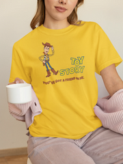Toy Story Woody Women Regular Fit Tshirt 180 Yellow Regular Fit Tshirt - Premium Cotton Women Wear