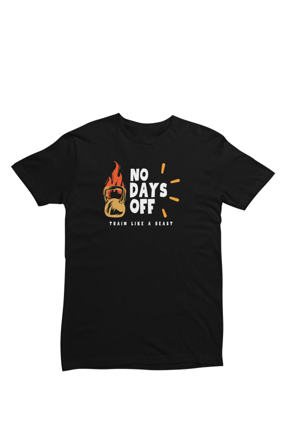Men Regular Fit Tshirt - No Days Off Men Regular Fit Tshirt 180 Black | Fullmoon Styles