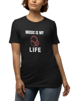 Music Is My Life Women Oversized 180 Black Oversized - Premium Cotton Women Wear